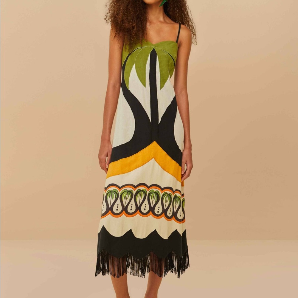Farm Rio- Elegant Multicolor Sleeveless Dress size M (never worn with tags)